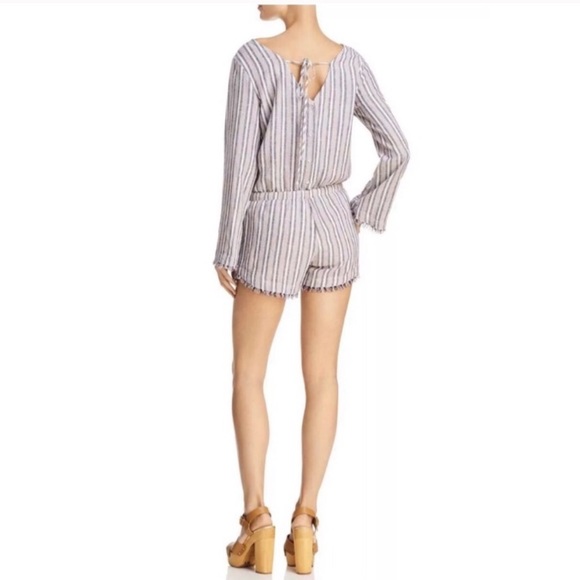 Cloth & Stone Bella Dahl Striped Linen Romper - Picture 2 of 8